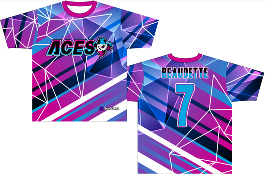 aces baseball jersey design with pink and purple