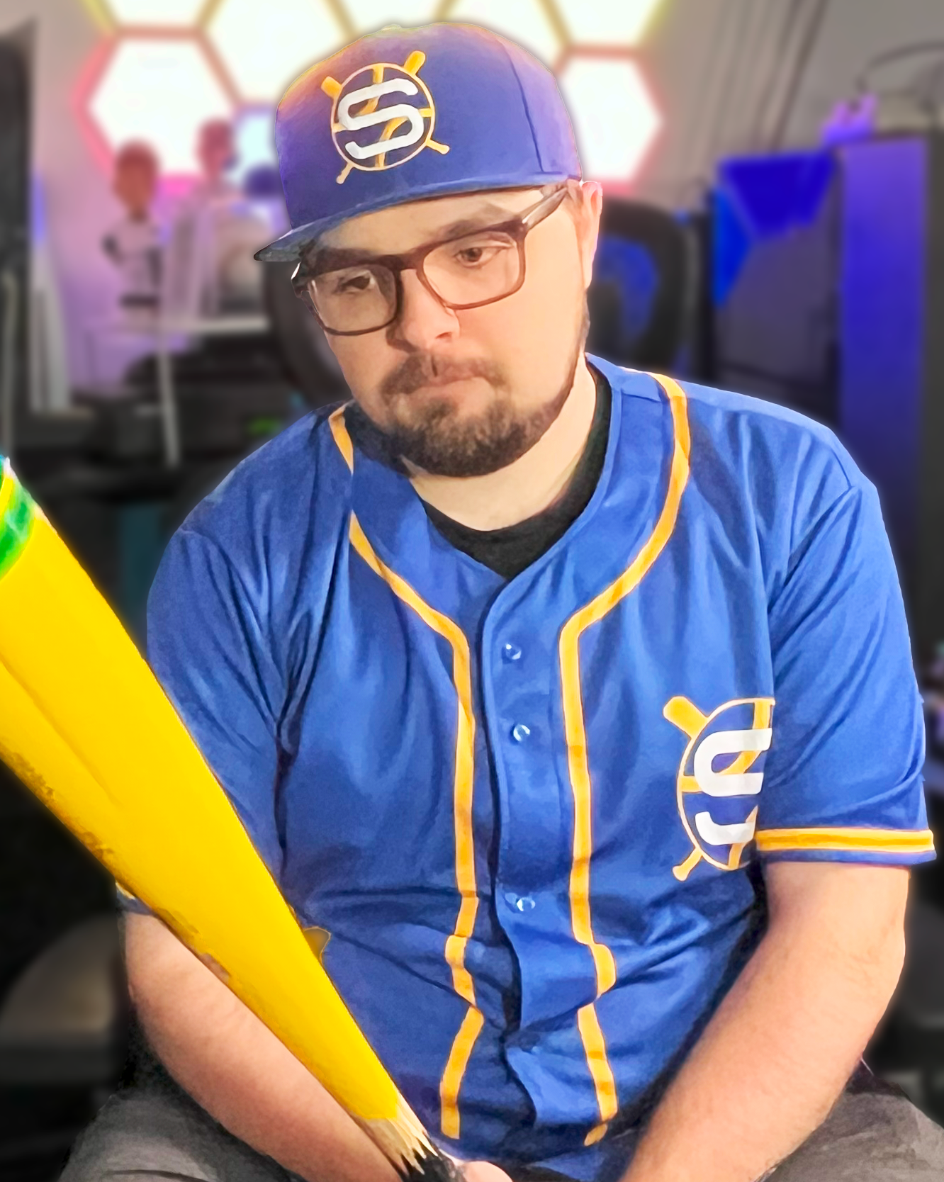 Scann Royal Blue Away Jersey featured image with pencil baseball bat