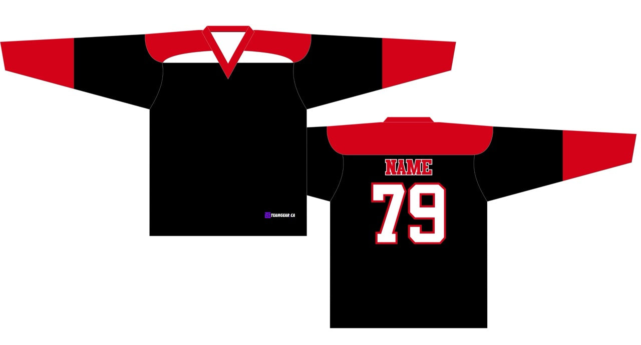 Beer League Hockey Jersey Black/Red