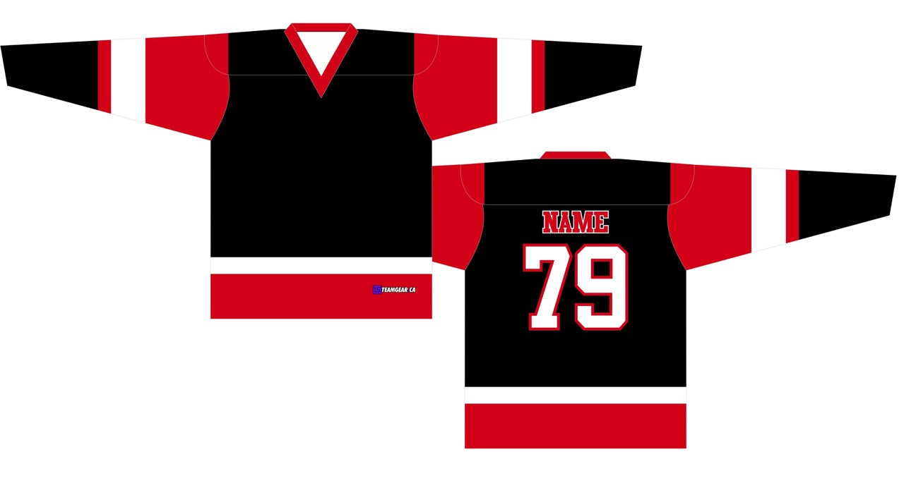 Beer League Hockey Jersey Black/Red/White