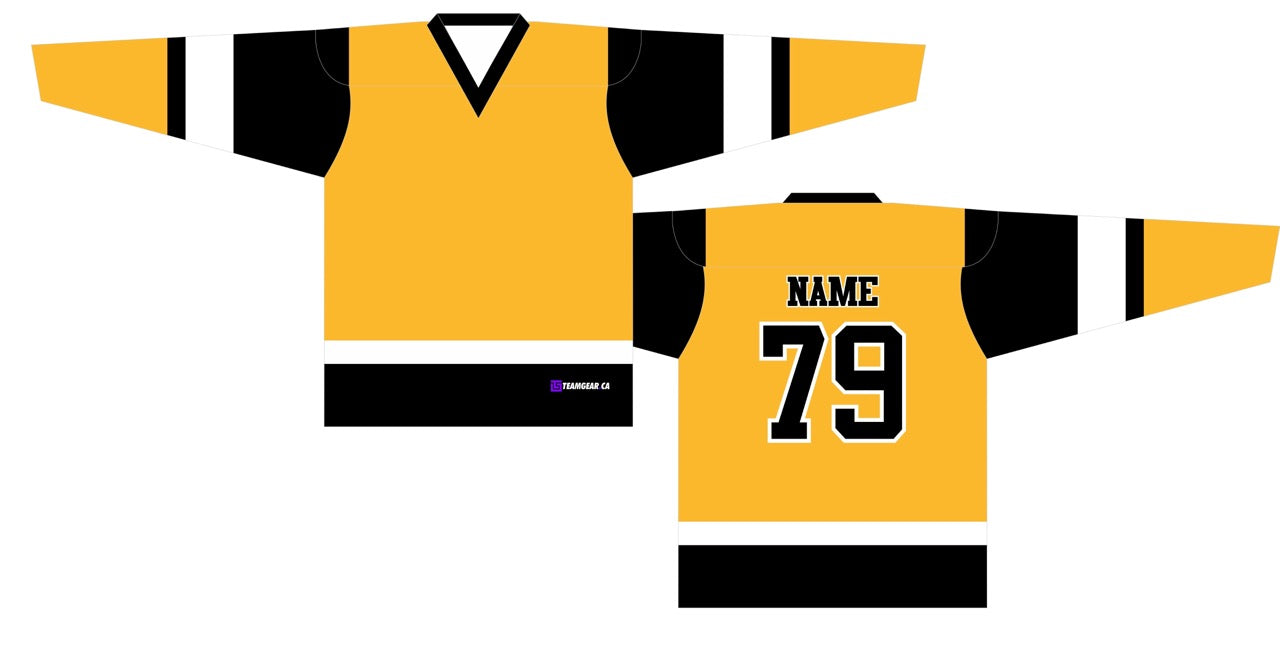 Beer League Hockey Jersey Gold/Black/White