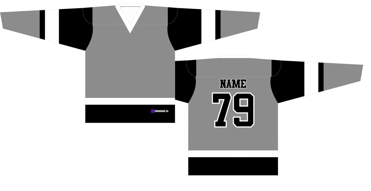 Beer League Hockey Jersey Grey/Black/White