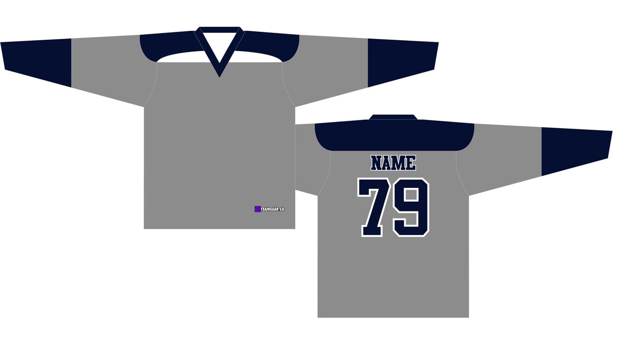 Beer League Hockey Jersey Grey/Navy/White