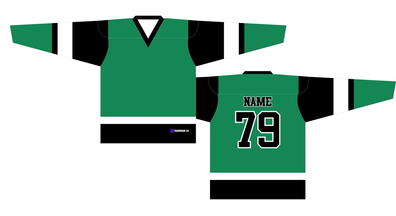 Beer League Hockey Jersey Kelly Green/Black/White