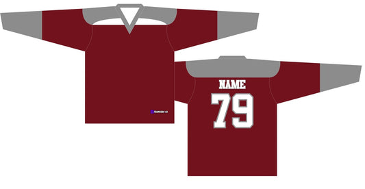 Beer League Hockey Jersey Maroon/Grey/White