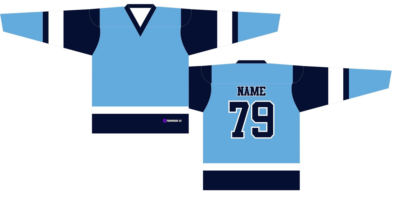 Beer League Hockey Jersey Powder Blue/Navy/White