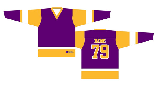 Beer League Hockey Jersey Purple/Gold/White