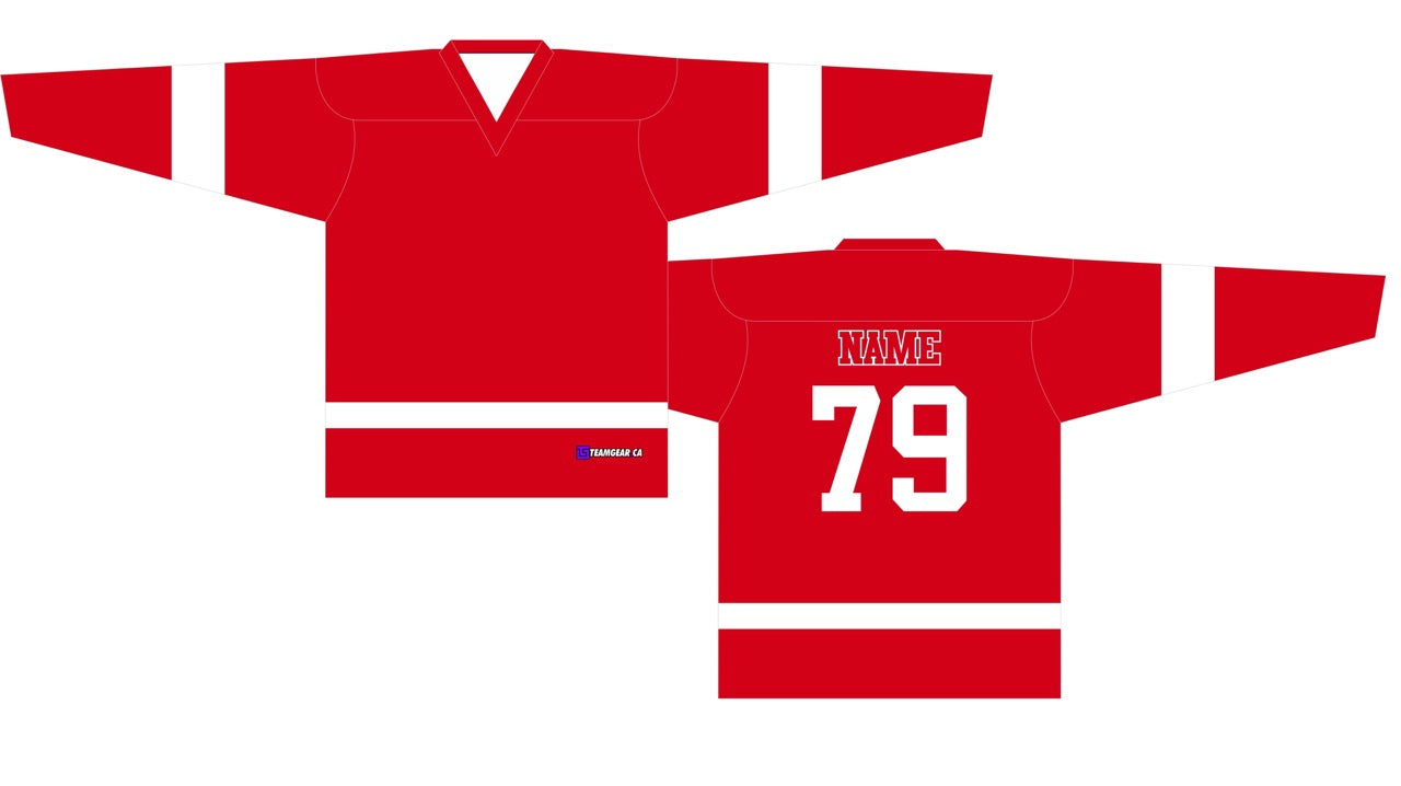 Beer League Hockey Jersey Red/White