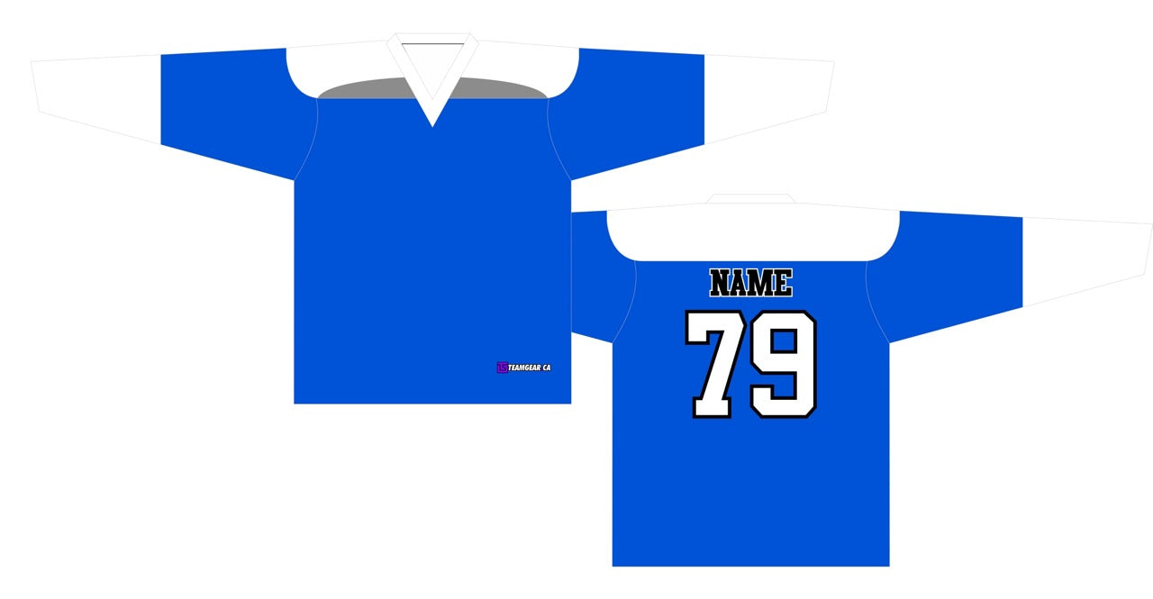 Beer League Hockey Jersey Royal Blue/White/Grey