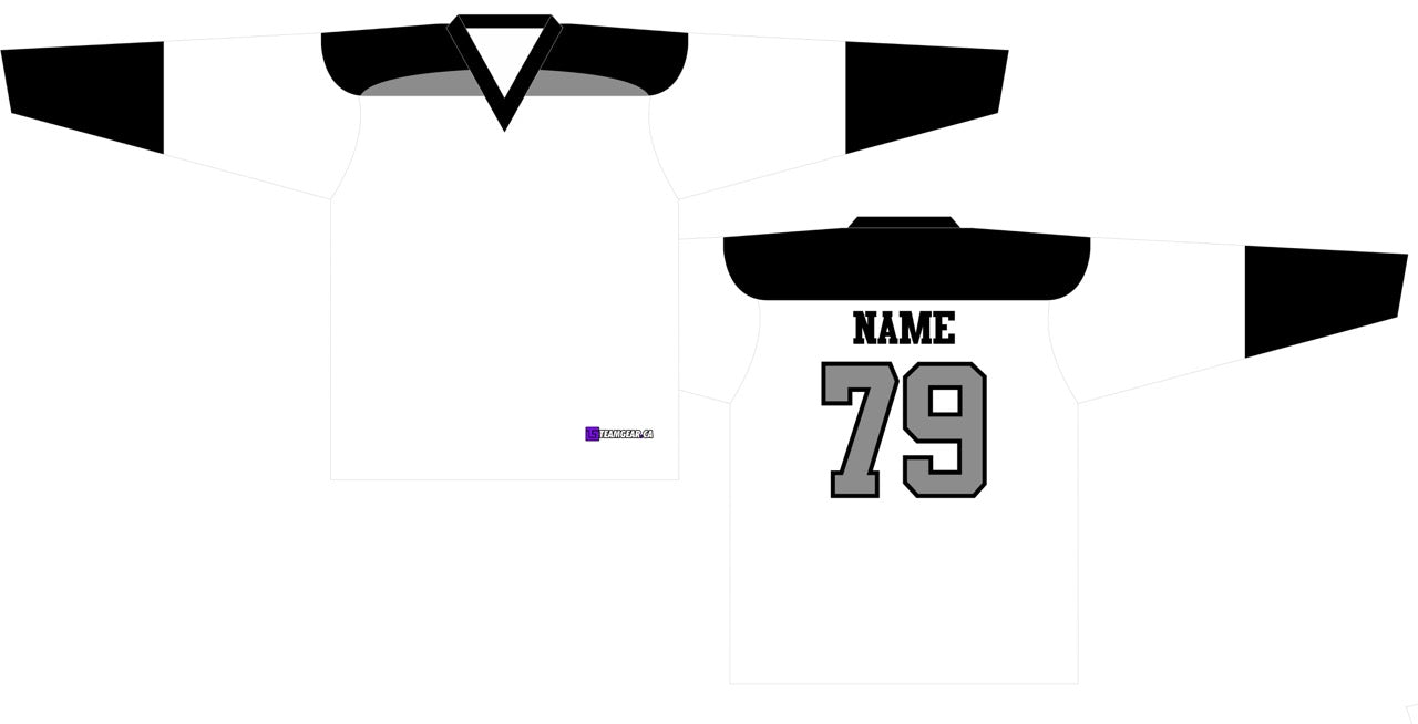 Beer League Hockey Jersey White/Black/Grey