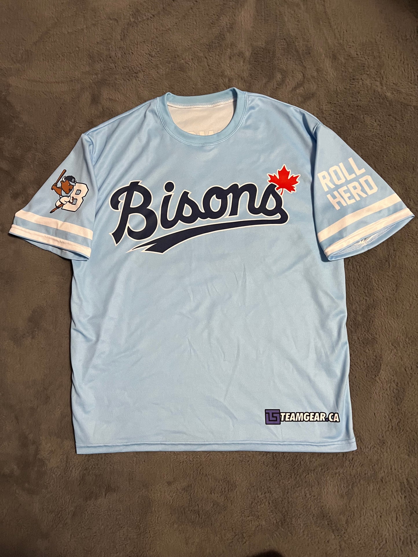 Bisons crew neck short sleeve jersey front view