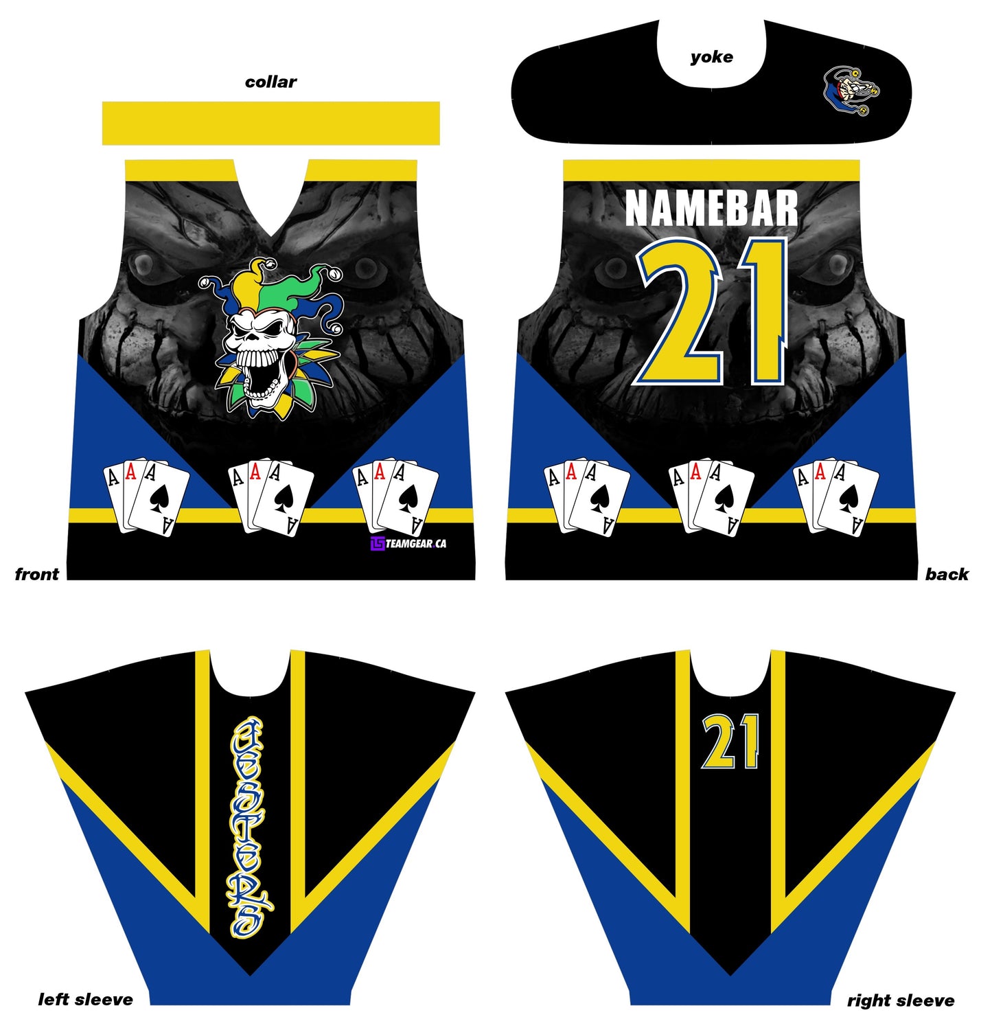 Jesters Hockey Jersey in black and blue