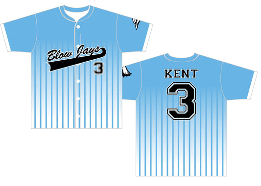 Blow Jays Powder Blue Baseball Jersey