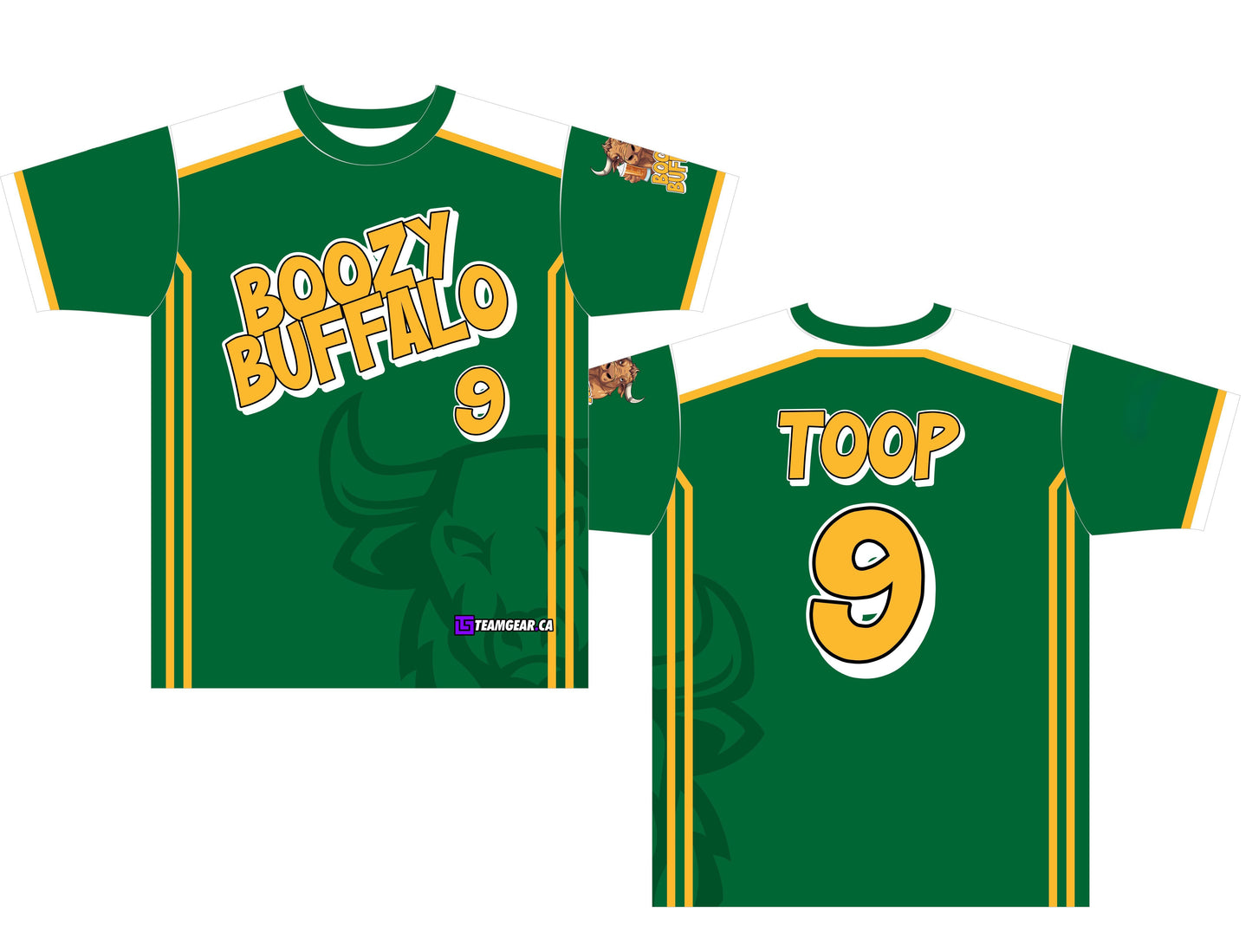 Boozy Buffalo Green Softball slo pitch Jersey