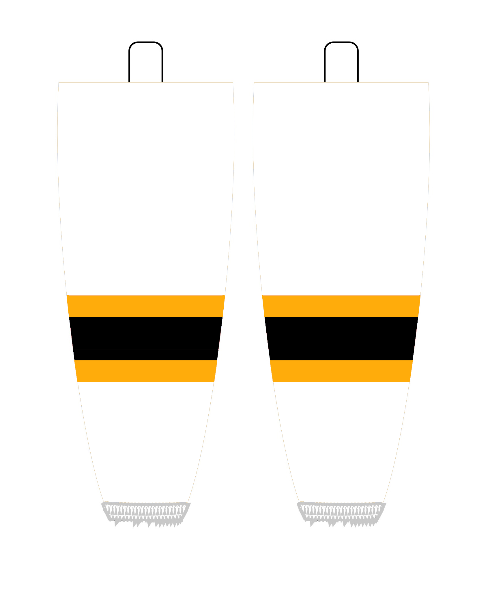 NHL Inspired Hockey Socks in Boston Bruins White