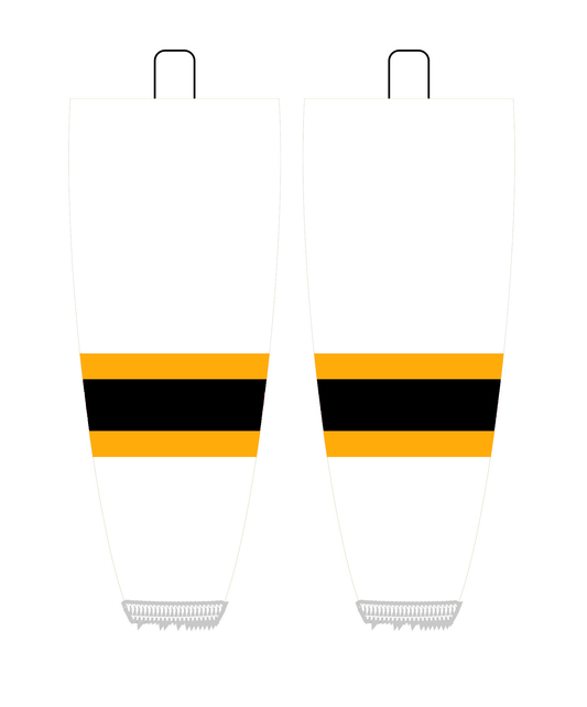 NHL Inspired Hockey Socks in Boston Bruins White