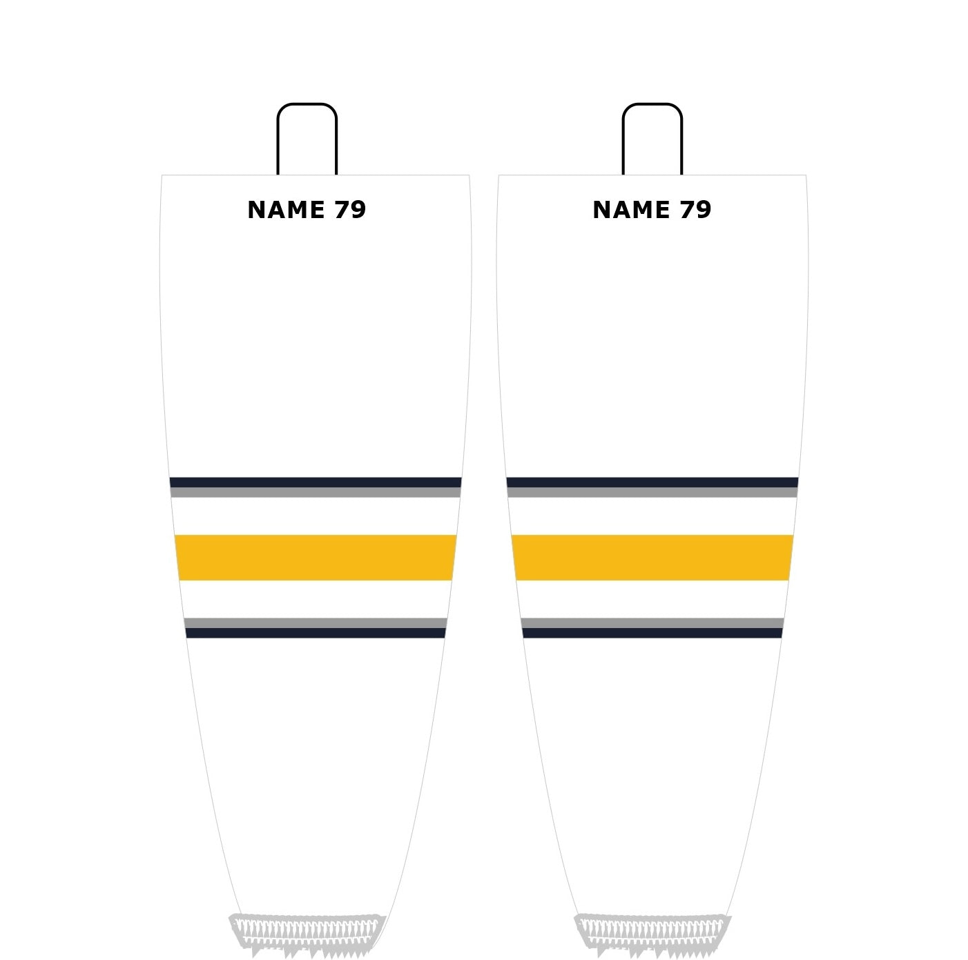 NHL Inspired Hockey Socks: Buffalo Sabres White