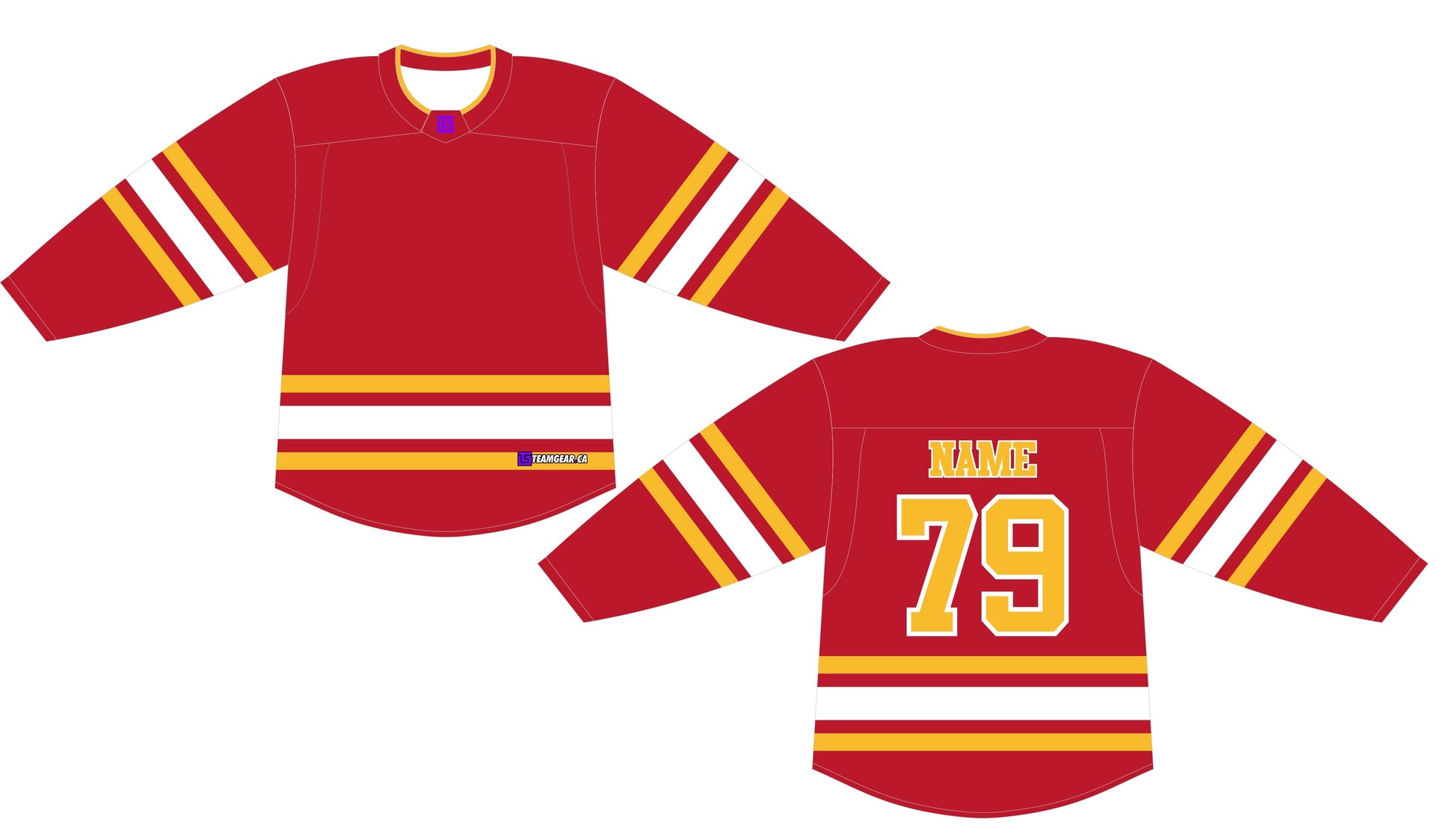 NHL Inspired Hockey Jersey: Calgary Flames Red Team Gear Canada