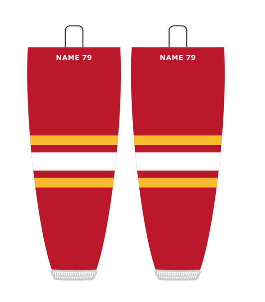 NHL Inspired Hockey Socks: Calgary Flames Red