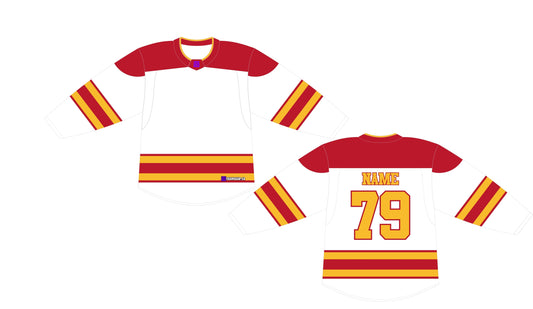 NHL Inspired Hockey Jersey: Calgary Flames White