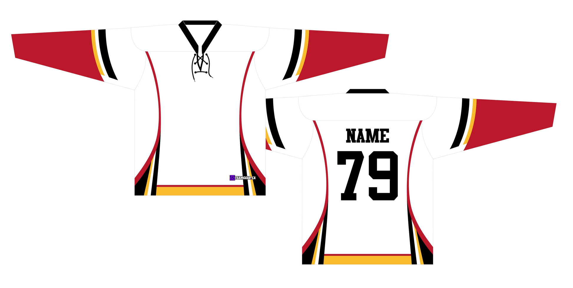 NHL Inspired Hockey Jersey: Calgary Flames White 2007-2020