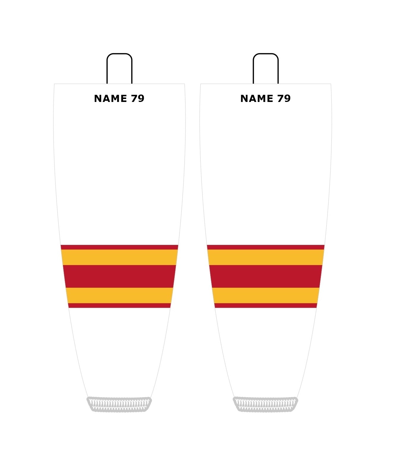 NHL Inspired Hockey Socks: Calgary Flames White