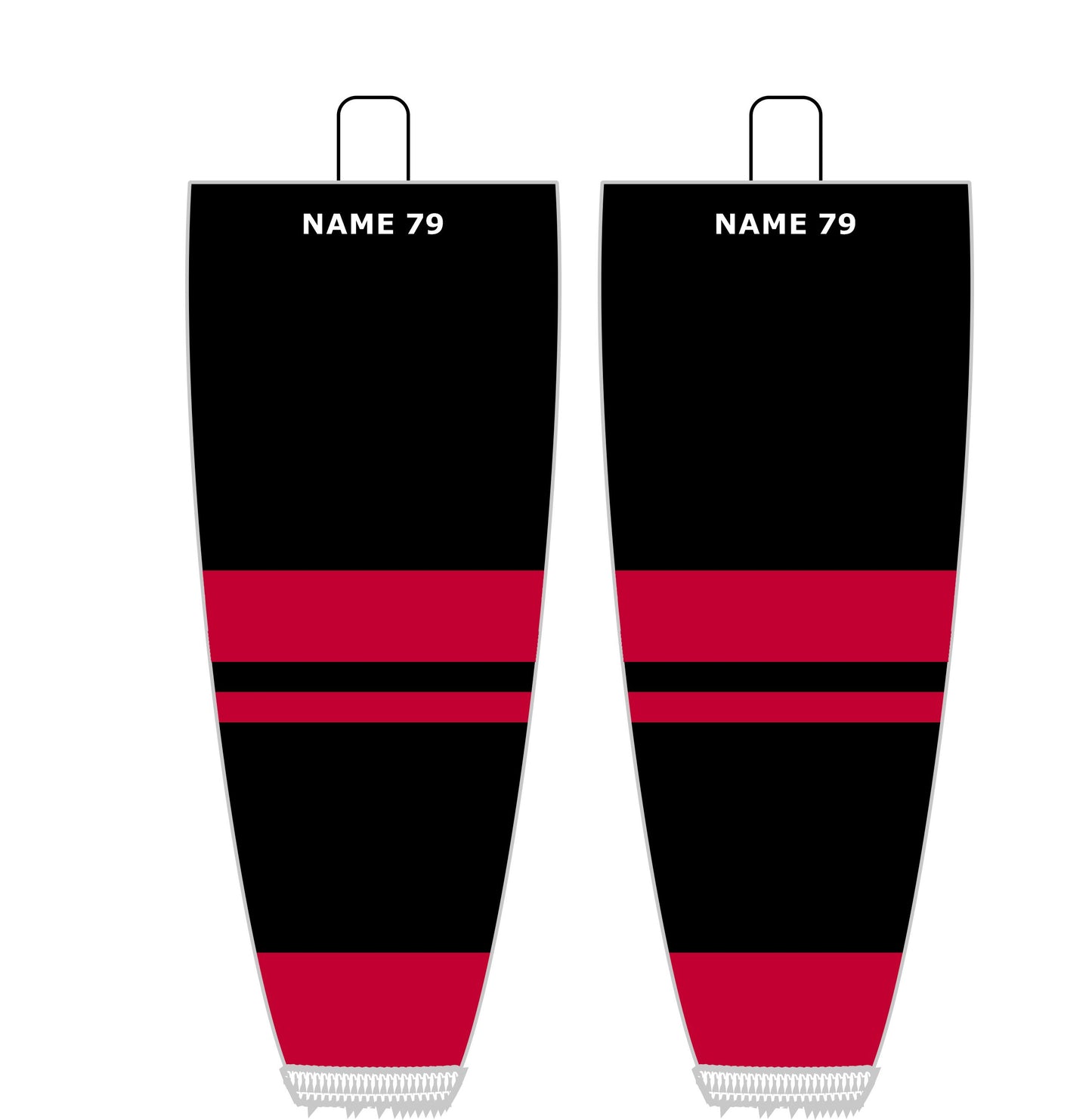 NHL Inspired Hockey Socks: Carolina Hurricanes Black