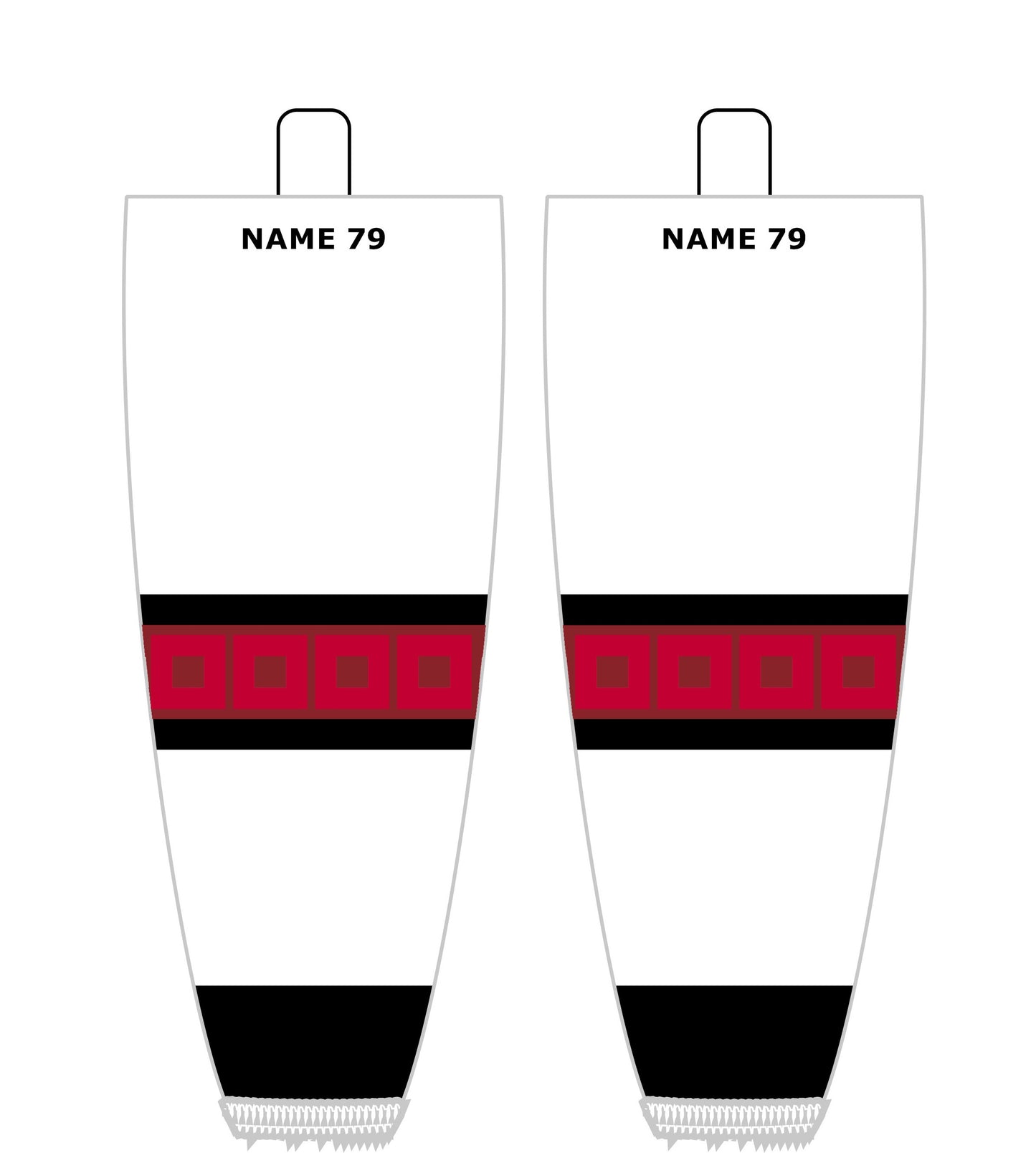 NHL Inspired Hockey Socks: Carolina Hurricanes White