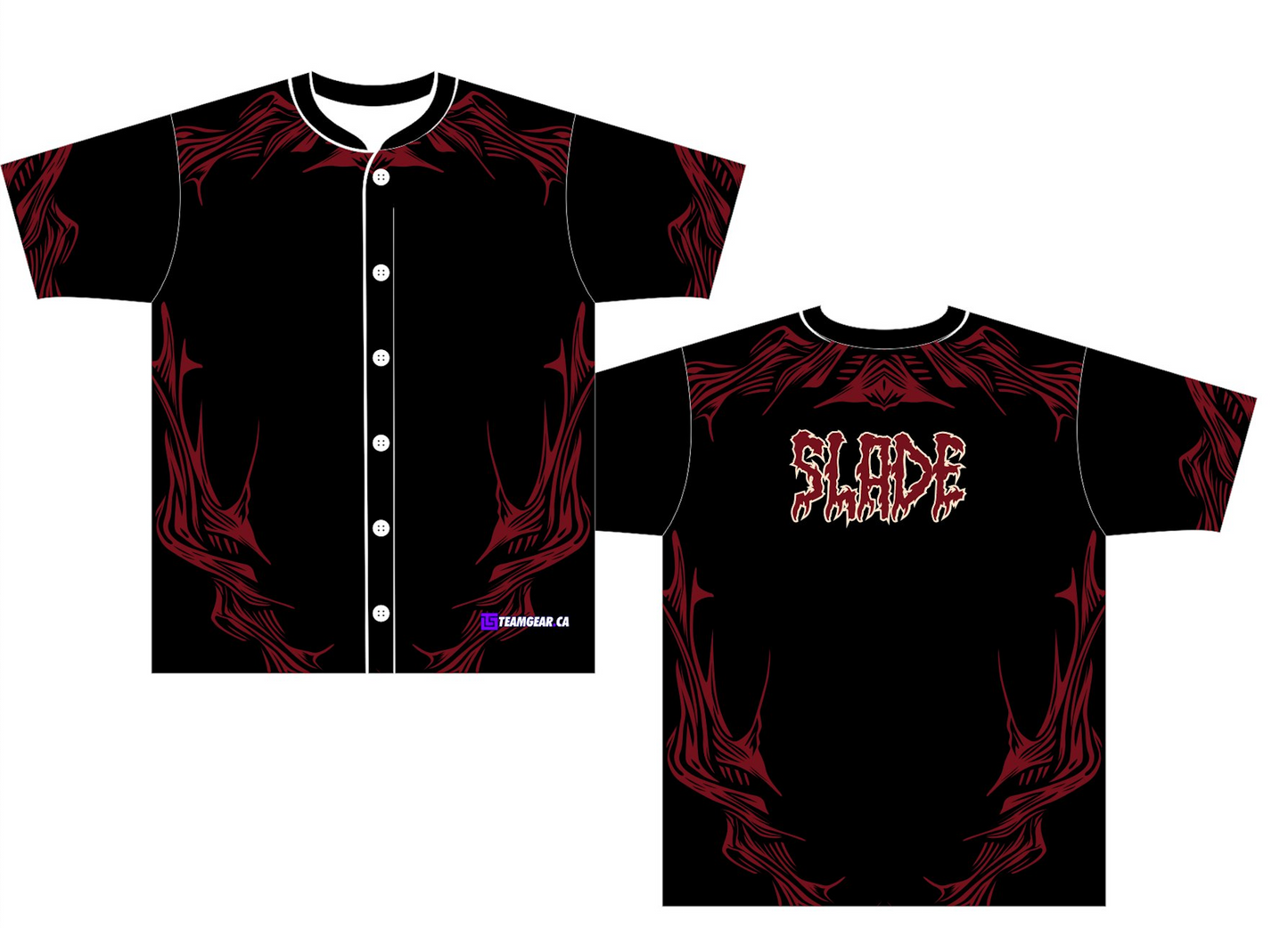 Chaos Black Baseball Jersey with buttons