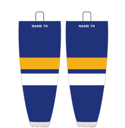 NHL Inspired Hockey Socks: Charlestown Chiefs Blue