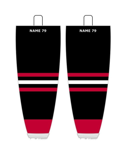 NHL Inspired Hockey Socks: Chicago Blackhawks Black