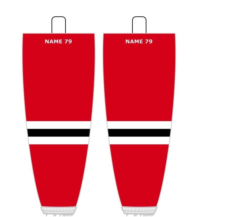 NHL Inspired Hockey Socks: Chicago Blackhawks Red