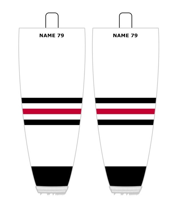 NHL Inspired Hockey Socks: Chicago Blackhawks White