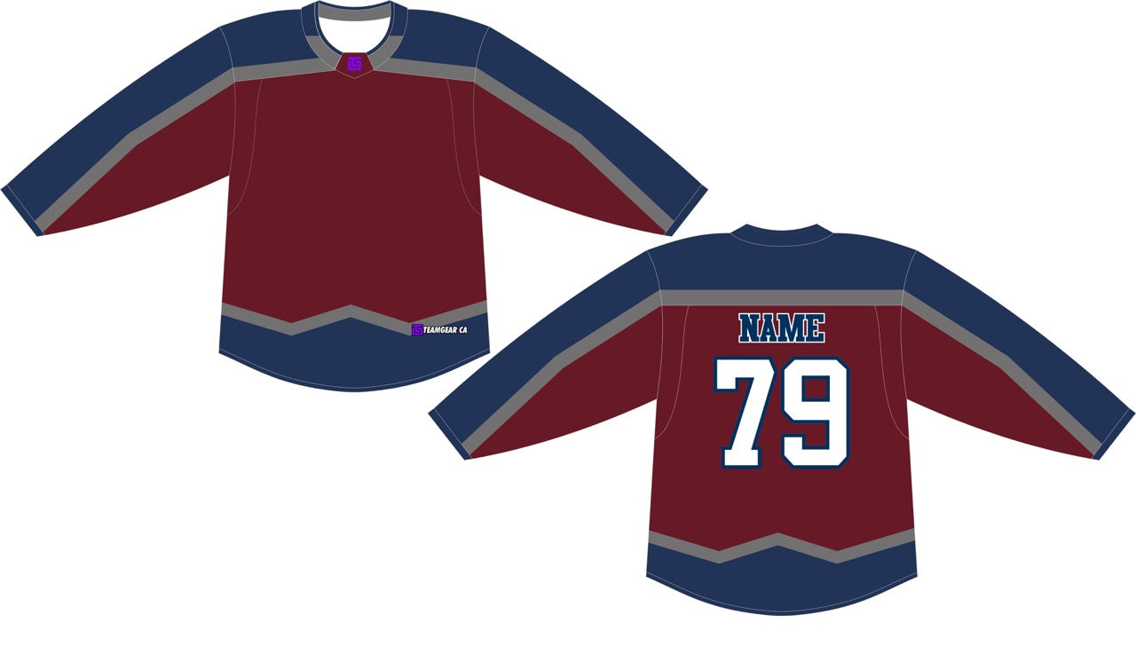 NHL Inspired Hockey Jersey: Colorado Avalanche Away