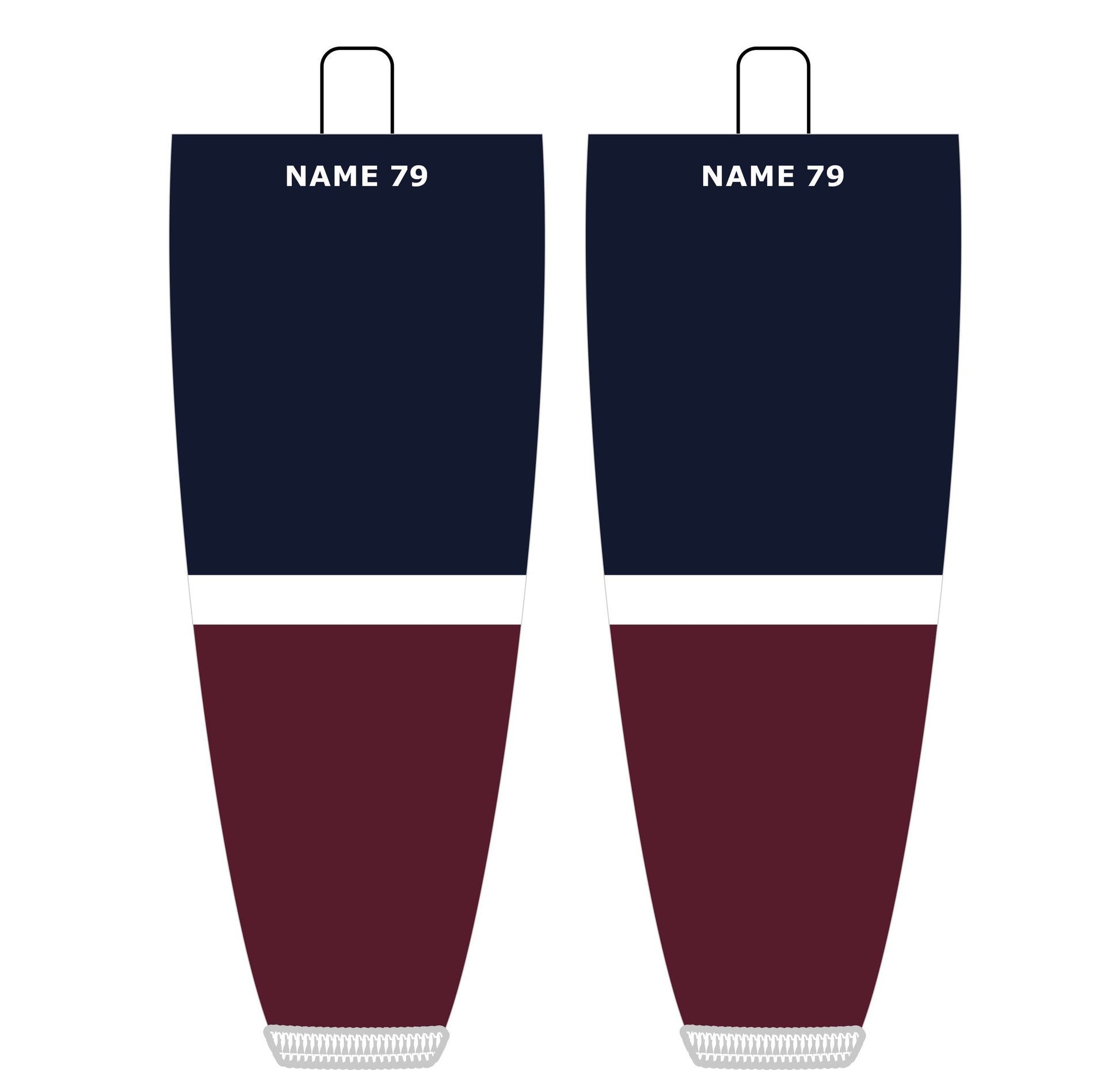 NHL Inspired Hockey Socks: Colorado Avalanche Navy