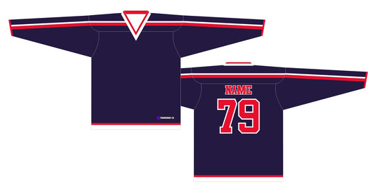 NHL Inspired Hockey Jersey: Columbus Blue Jackets Navy