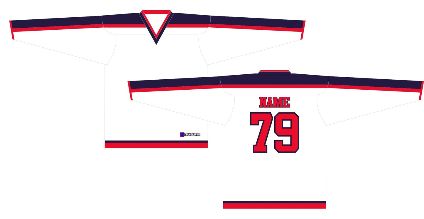 NHL Inspired Hockey Jersey: Columbus Blue Jackets White