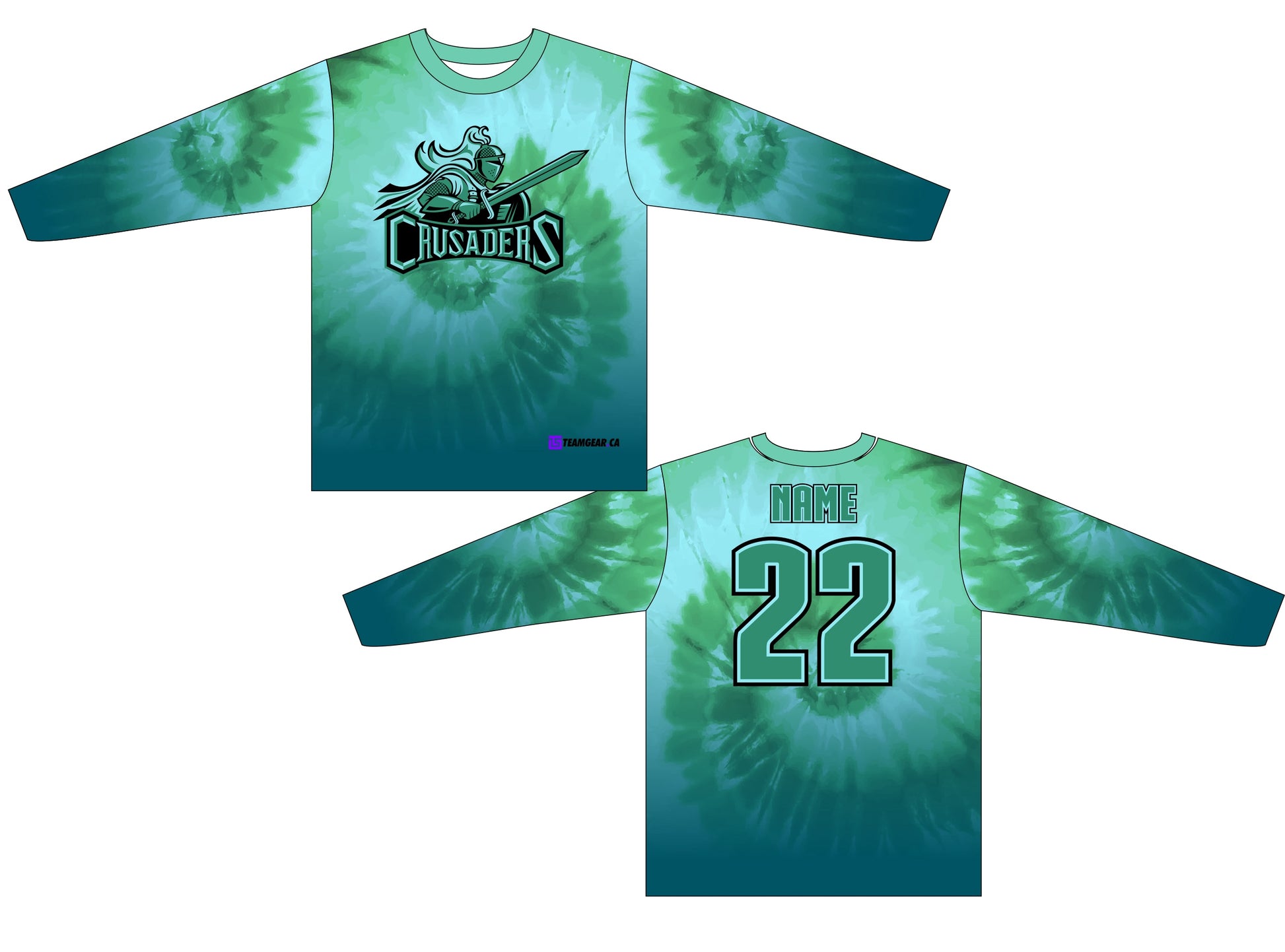 Crusaders Paintball Jersey with teal tie dye prints