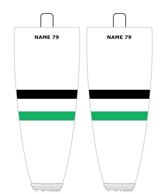 NHL Inspired Hockey Socks: Dallas Stars White