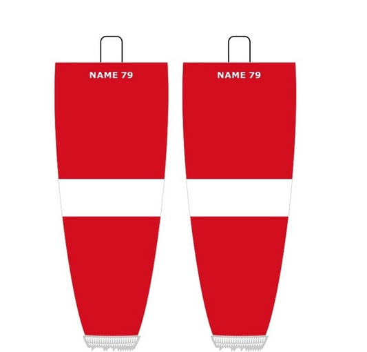 NHL Inspired Hockey Socks: Detroit Red Wings Red