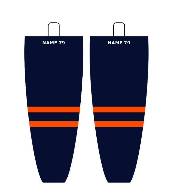 NHL Inspired Hockey Socks: Edmonton Oilers Navy