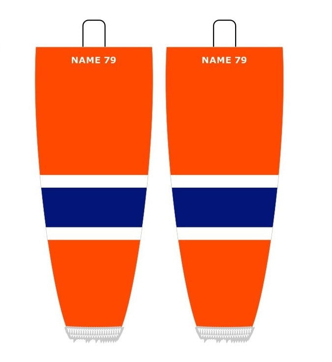 NHL Inspired Hockey Socks: Edmonton Oilers Orange