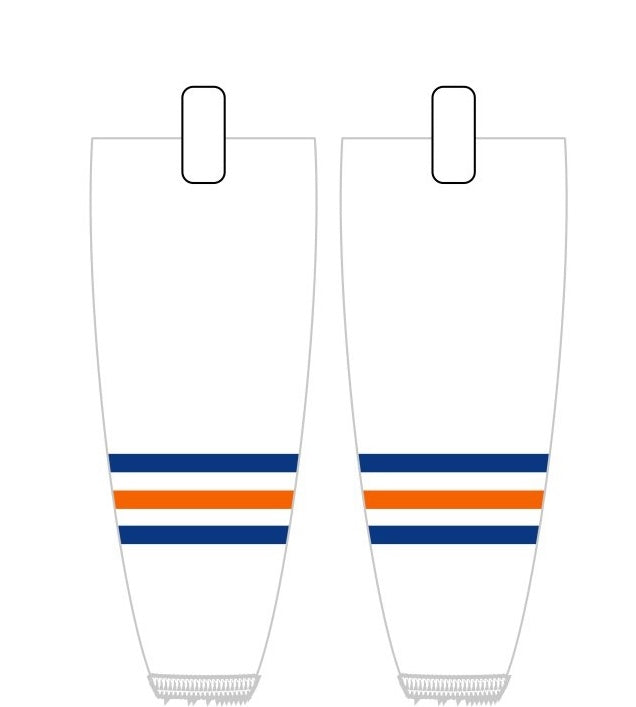 NHL Inspired Hockey Socks: Edmonton Oilers White