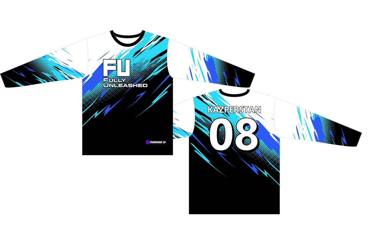retro-designed FU - Fully Unleashed baseball jerseys with long sleeves