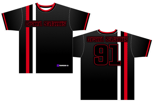 Grand Salamis Black Softball Jersey with short sleeves