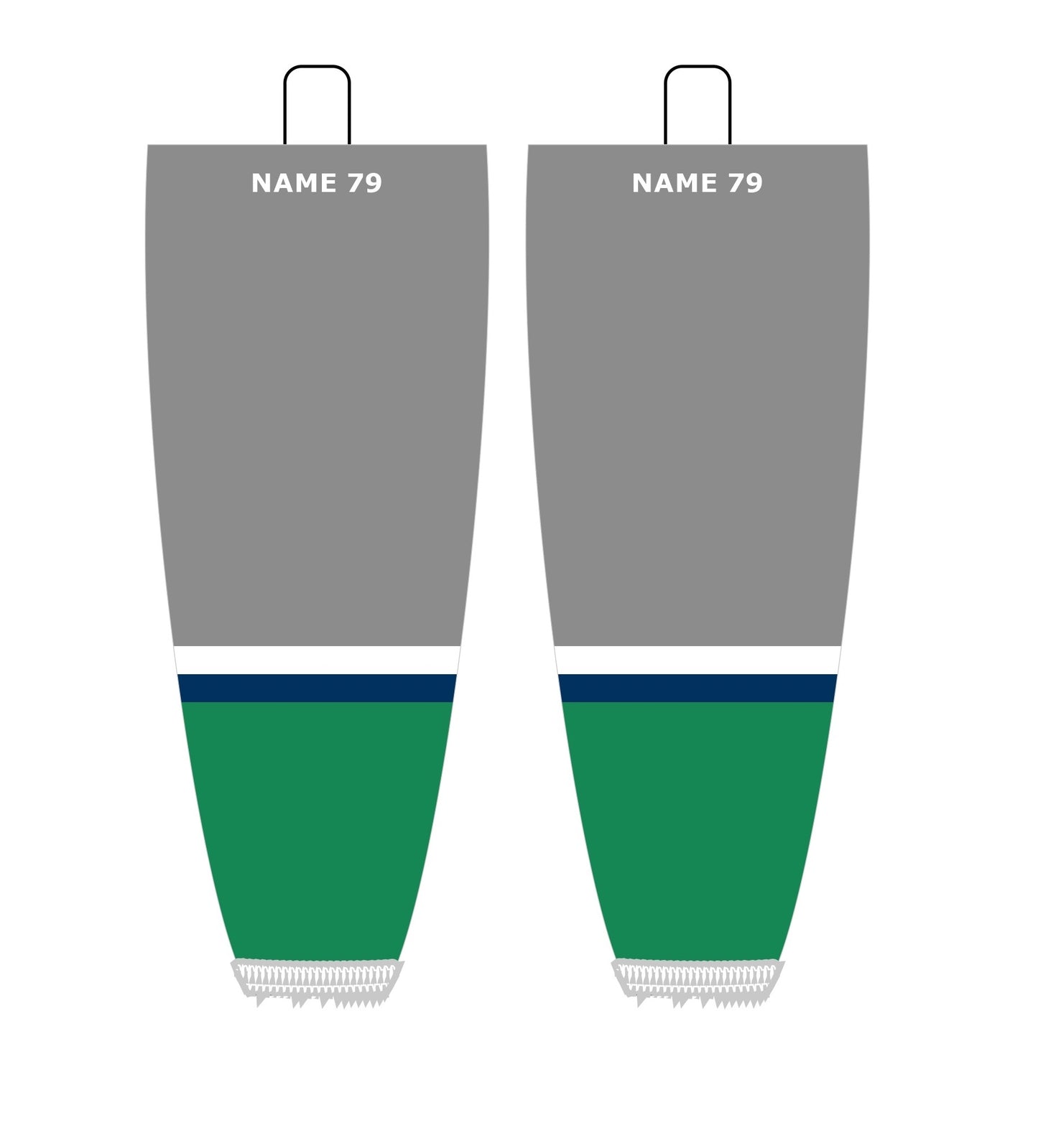 NHL Inspired Hockey Socks: Hartford Whalers Grey