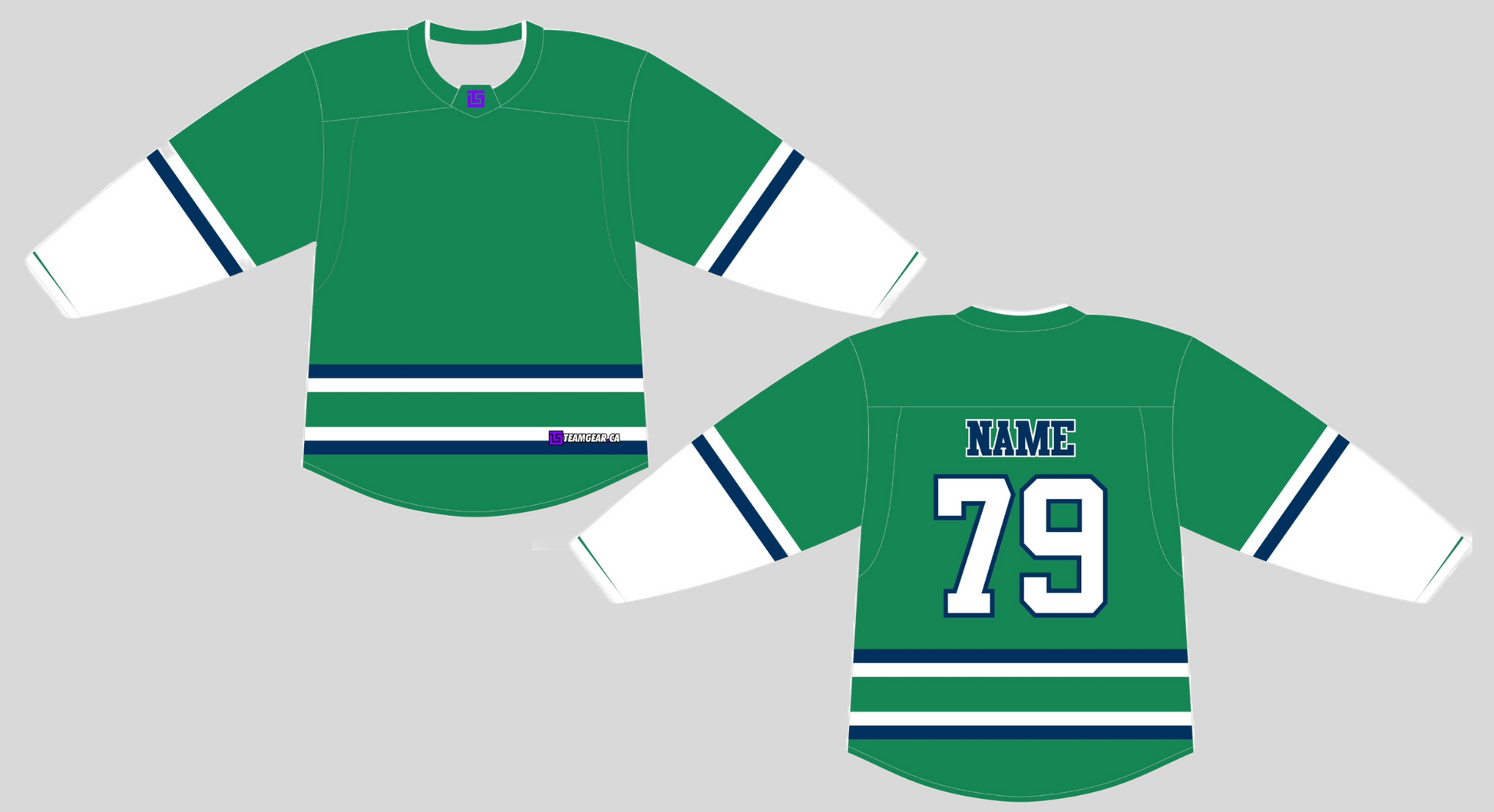 NHL Inspired Hockey Jersey: Hartford Whalers Kelly Green