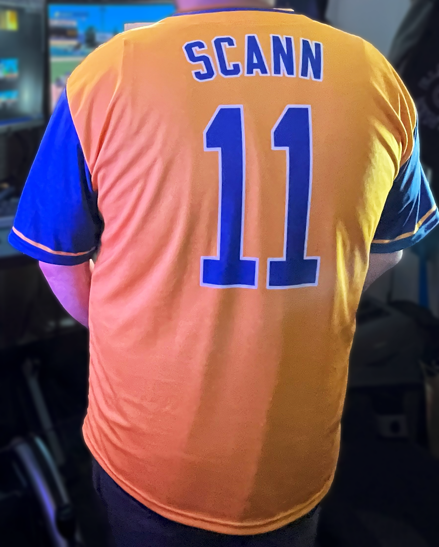 Scann Yellow & Royal Blue Home Jersey back view