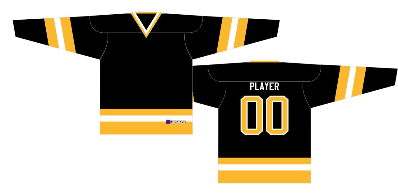 House League Hockey Jersey Black/Gold/White