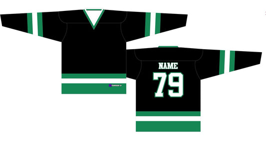 House League Hockey Jersey Black/Kelly Green/White